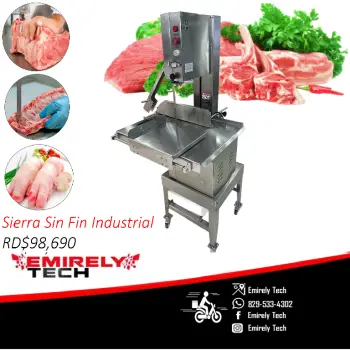 Sierra sin fin cortadora de carnes y hueso industrial sinfin con base