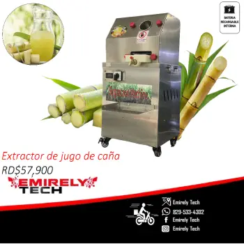 Maquina extractor trapiche de jugo caña con bateria interna recargable