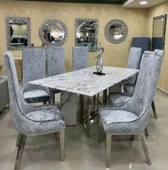Juego de comedor de 8 sillas acero inoxidable todo incluido