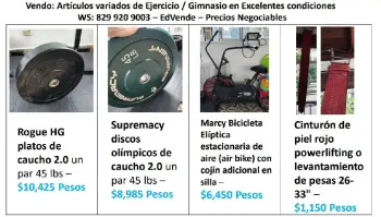 Artículos varios ejercicio y gimnasio excelente condiciones