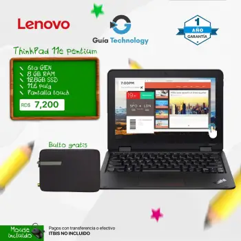Oferta thinkpad 11e penitum8gb ram128gb ssd11.6 pulgadaspantallla touc