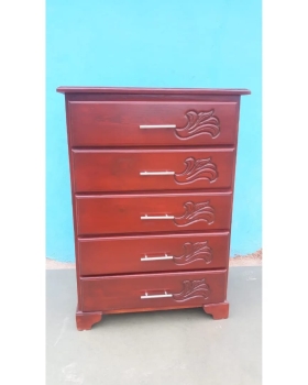 Biuro de cinco gavetas en madera color caoba