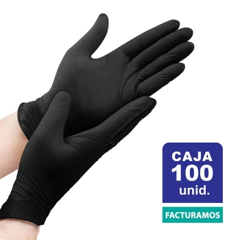 Guantes de nitrilo color negro  en santo domingo dn