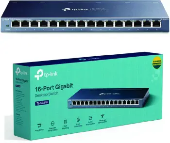 Conmutador de red gigabit ethernet de 16 puertos
