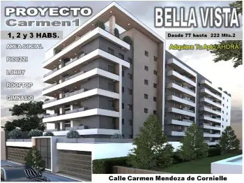 Proyecto  aptos exclusivo en bella vista torre carmen i de 1 2 y 3 hab