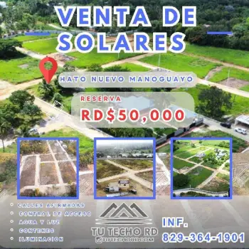 Solares con financiamiento en venta hato nuevo manoguayabo