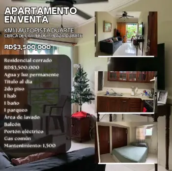 Apartamento en venta en el km11 autopista duarte solo clientes