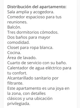 Apartamento en venta zona universitaria 3 habitaciones piso 2