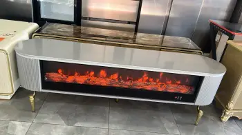 Mesa con fogata artificial chimnea