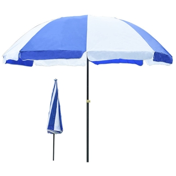 Sombrilla playera blanco con azul