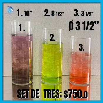 Set de jarrones tubulares de cristal