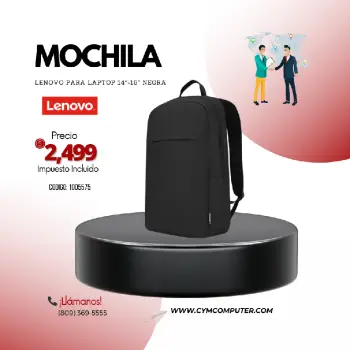 Mochila lenovo para laptops de 14 a 16 pulgadas