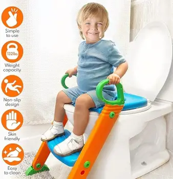 Asiento de entrenador de inodoro con escalera para niños