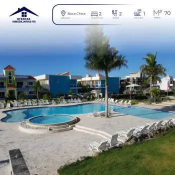 Apartamento de 2 habitaciones ubicado en la aut. las amÉrica boca chic