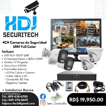 Kit 4 camaras d seguridad  instalacion basica
