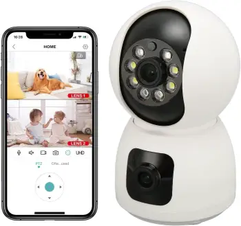 Camara de seguridad 1080p interior wifi doble camara