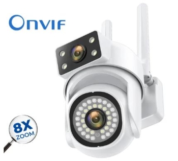 Camara de seguridad doble lente ptz wifi 4mp con giro 360 y seguimient