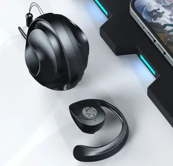 Auriculares inalámbricos montados en la oreja con micrófono