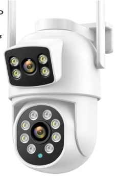 Camara de seguridad doble lente wifi 4mp full hd con sensor de movimie