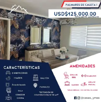 ???? palmares de caleta i ????apartamento en venta ????  - totalmente