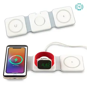 Cargador portatil magnetico inalambrico 3 en 1 ideal para celulares re
