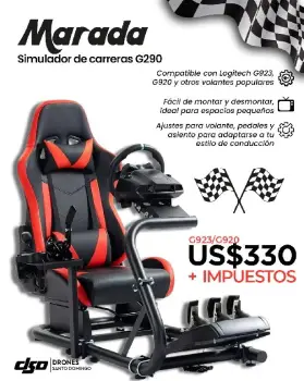 Soporte de ruedas de cabina simulador de carreras marada g29 con asien