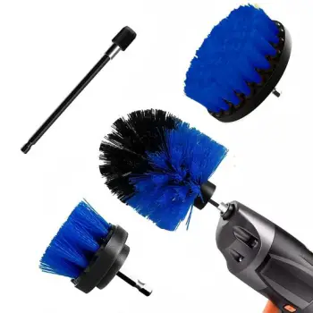 Kit 3 cepillo de taladro azul con extensor