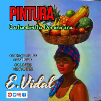 Pintor dominicano e.vidal pintura costumbrista dominicana santiago