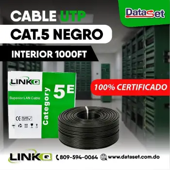 Cable cat. 5e linkq negro