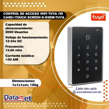 Control de acceso wifi tuya k-k9em-tuya
