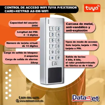 Control de acceso wifi tuya a8-em-wifi