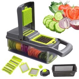Cortador de vegetales con cuchillas multifuncional pica todo. de 16 pi
