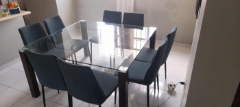 Mesa de cristal para 8 personas