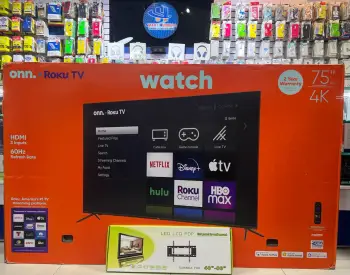 Onn smart tv 75 pulgadas roku