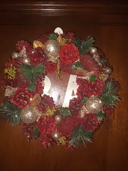 Hermosa guirnalda navideÑa y de regalo 2 adornos de sant
