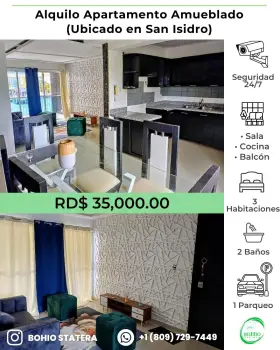 Apartamento amueblado en san isidro