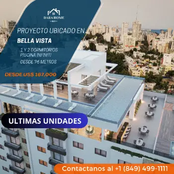 Vendo exclusivo proyecto de apartamentos en bella vista