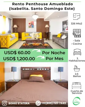 Rento apartamento amueblado en la isabelita por temporada