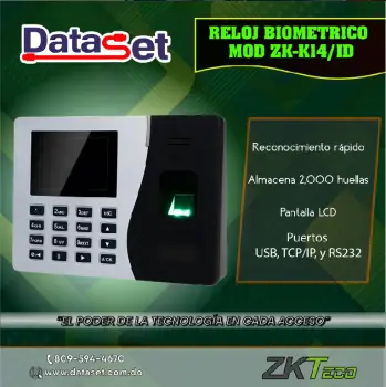 Reloj biometrico mod zk-k14/id