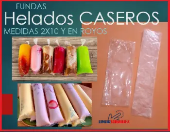 Fundas plásticas para helados caseros esquimalitos