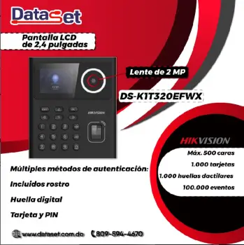 Lector biométrico hikvision ds-k1t320efwx