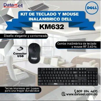 Kit de teclado y mouse inalámbrico dell km632