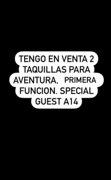 Entradas para 1era funcion aventura