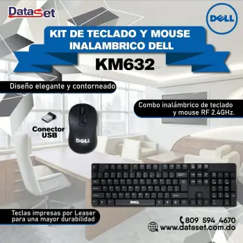 Kit de teclado y mouse inalámbrico dell km632