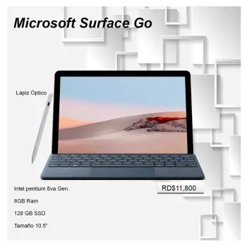Microsoft surface go intel pentium 8gb de ram128gb ssd nvme
