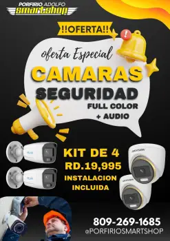 Sistema de 4 camaras con sensores de movimientos y vision nocturna a c