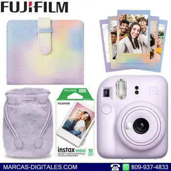 Fujifilm instax mini 12 combo violeta camara de fotos instantaneas