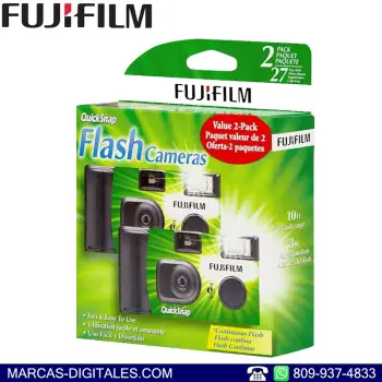 Fujifilm quicksnap flash 400 camara desechable 35mm 27 tomas 2 pack