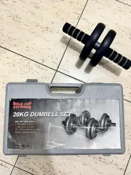 Set de mancuernas 20kg  rueda de abdominales