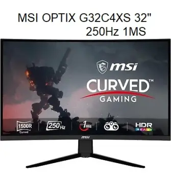 Monitor gamer msi optix g32c4xs 32 pulgadas 250hz 1ms nuevo 17200